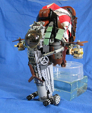 Illustration for article titled Steampunk LEGO Jabba Barge, Slave I and Other Amazing Steam Wars Models